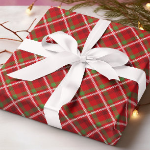 Röd Grön Tartan Rutig Julmönster Presentpapper