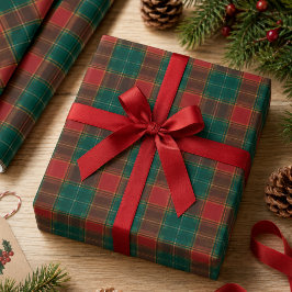 Röd Grön Tartan Rutig Presentpapper