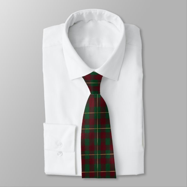Röd Grön Tartan Rutig Slips (Bunden)
