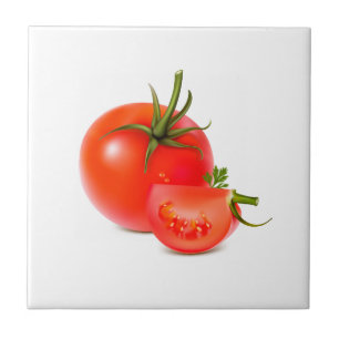 Röd grön tomatmatkonst kakelplatta