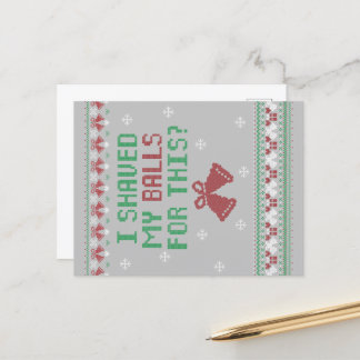 Röd Grön Vit | Jag Rakade Mina Testiklar För Det H Vykort