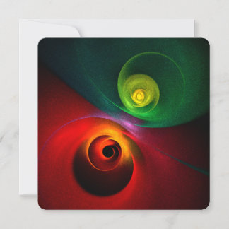 Röd Grön Yin Yang Modern Abstrakt Konst Mönster #2 Inbjudningar
