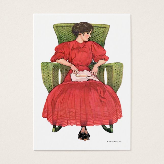 Röd-gröna stolens presentkort visitkort (Framsidan)