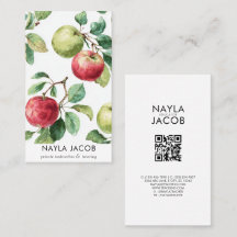 Röd Grönt Apple Fruit Mönster Watercolor Rustic