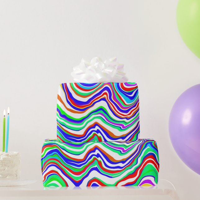 Röd, Grönt, blå, vit Abstrakt, bläckaktig Presentpapper (Festgåvor)