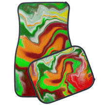 Röd, Grönt, Burgundy Colorful Marble Fluid Art