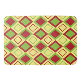 Röd Grönt Diamond Geometric Badrumsmatta