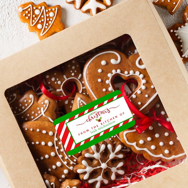 Röd Grönt från julköket Adressetikett (Skapare uppladdad)