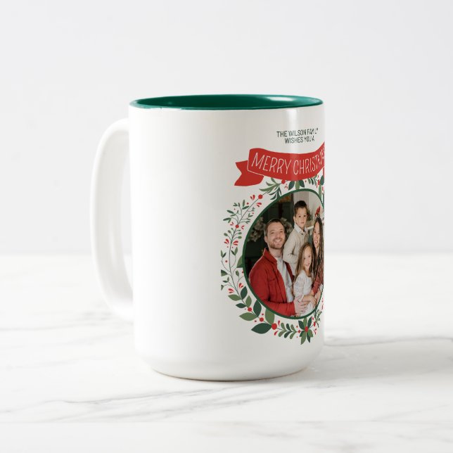 Röd&Grönt God jul med Glatta familjen Mugg (Framsida vänster)