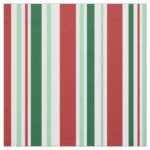 Röd grönt, görar randig vit jultyg tyg