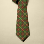 Röd grönt guld julklappat stil skyddat slips<br><div class="desc">Julens elegant vintage tartan stil necktie med ett klassiskt tittar mönster i rött,  grönt och guld</div>