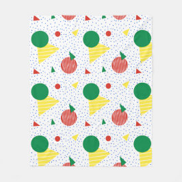 Röd Grönt Gult Blåcirkeltriangel Punkt Mönster Fleecefilt