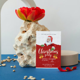 Röd Grönt Gult Modern julfest - inbjudan