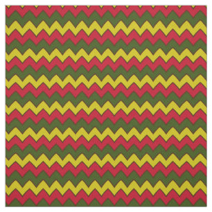 Röd Grönt Hippie Chevron ZigZag Boho Mönster Tyg