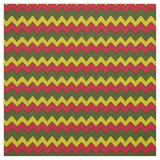 Röd Grönt Hippie Chevron ZigZag Boho Mönster Tyg