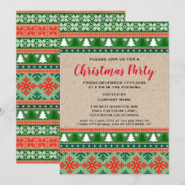 Röd Grönt Jul, Ugly Sweater Corporate Party  Inbjudningar