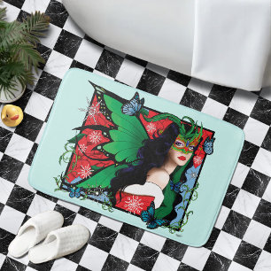 Röd Grönt - Julgranstel Fairy Badrumsmatta