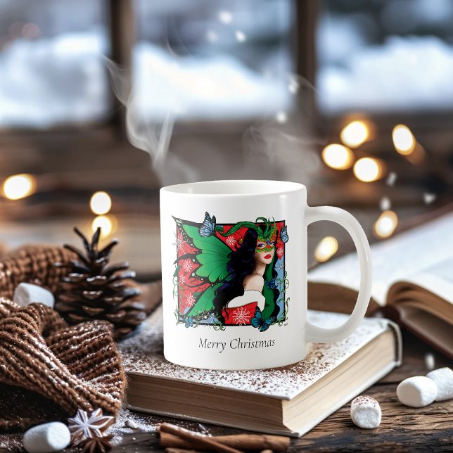 Röd Grönt - Julgranstel Fairy Kaffemugg (Skapare uppladdad)