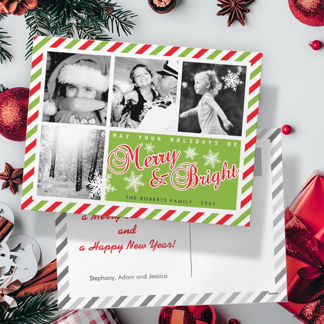 Röd Grönt Juli-Anpassningsbar Fotovykort Helg Vykort (Skapare uppladdad)