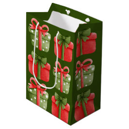 Röd, Grönt julklapp Grönt Medium Gift Bag