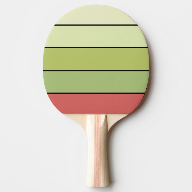 Röd Grönt Melon Färg Rand på vattenfärgen Papper Pingisracket (Framsidan)