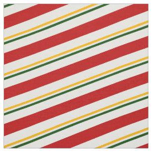 Röd Grönt och Guld Candy cane Rand Tyg
