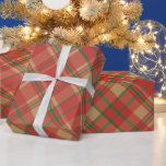 Röd Grönt och Guld Play-jul Presentpapper<br><div class="desc">Den här presenten med pappra inslag har en snygg och varm röd utformning och grönt plaid-utformning. Det här är en perfekt för julklappar.</div>
