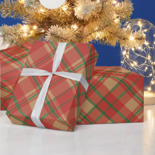 Röd Grönt och Guld Play-jul Presentpapper