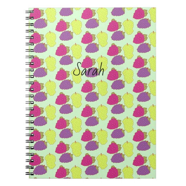 Röd, Grönt och Lila druvor Anteckningsbok (Framsidan)