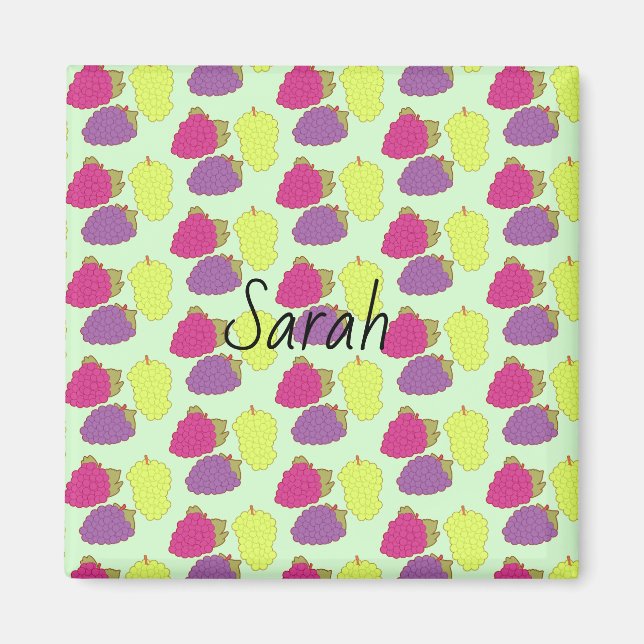 Röd, Grönt och Lila druvor Magnet (Framsidan)