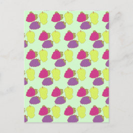 Röd, Grönt och Lila druvor Vykort