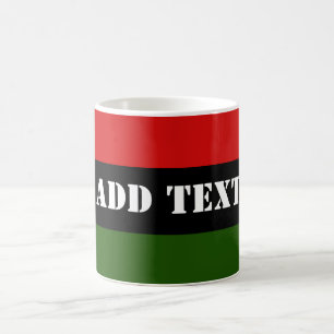 Röd, Grönt och svart text Kaffemugg