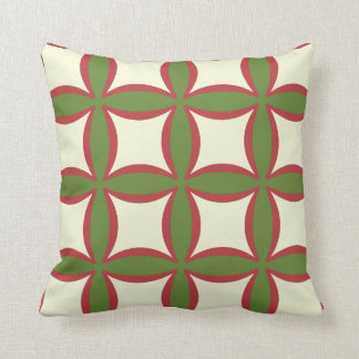Röd, Grönt och Tan Mönster Toss Pillows 132 Kudde
