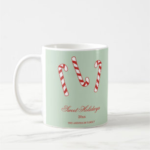 Röd, Grönt och vit Candy cane-jul Mönster Kaffemugg