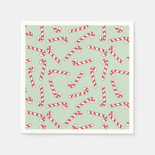 Röd, Grönt och vit Candy cane-jul Mönster Pappersservett
