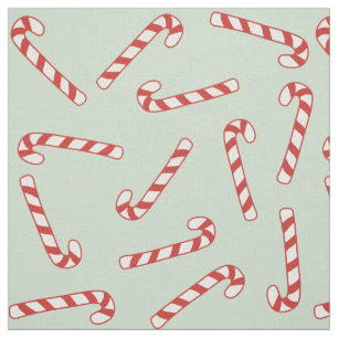 Röd, Grönt och vit Candy cane-jul Mönster Tyg