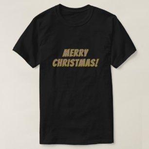 Röd, Grönt och vit strimlad "GOD JUL!" T Shirt