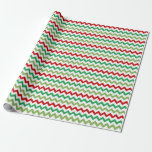 Röd Grönt och vit Zigzag Presentpapper<br><div class="desc">Ljusröda och grönt-zigzagar på vit bakgrund gör att denna Svällande Papprare perfekt för alla dina helgdag blir!</div>