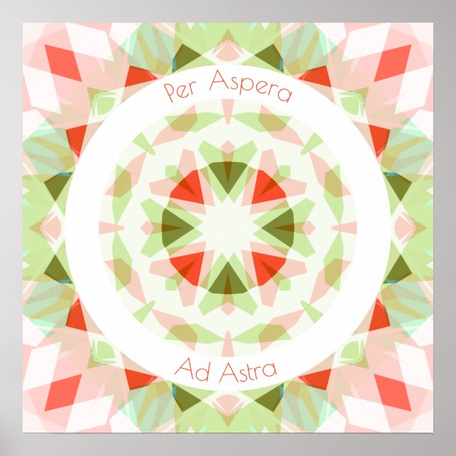 Röd Grönt per Aspera och Astra Stars Motivational Poster (Framsidan)