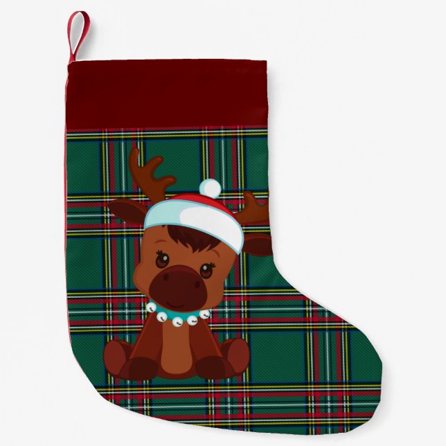 Röd/Grönt Play 'Reindeer Chrstimas Stocking Liten Julstrumpa (Framsidan)