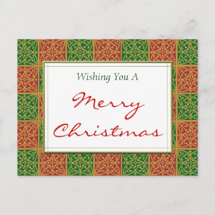 Röd Grönt Pliles Anpassningsbar God jul Postcard Vykort