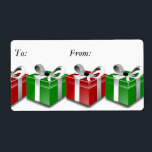 Röd Grönt Presenter Bows julklapp Märkre Labels Fraktsedel<br><div class="desc">Märken i julklapp</div>