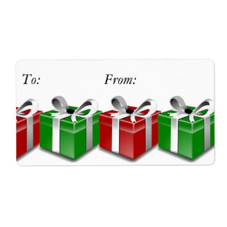 Röd Grönt Presenter Bows julklapp Märkre Labels Fraktsedel
