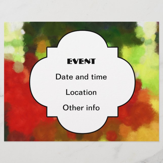 Röd grönt reklamblad (Framsidan)