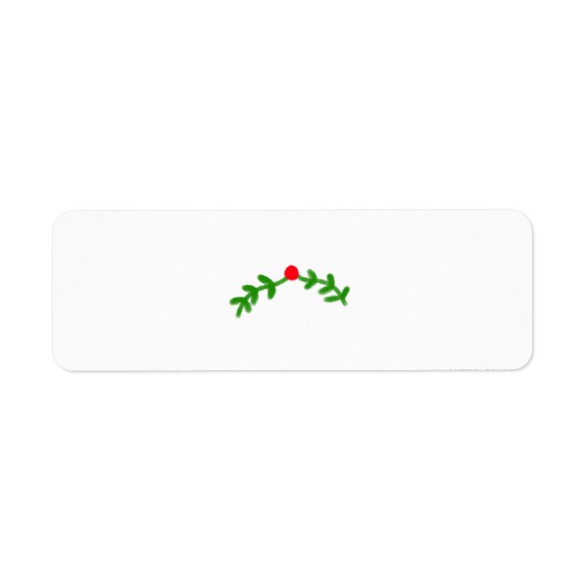 röd grönt snöflingor text foto god jul returadress etikett (Framsidan)