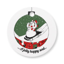 Röd/Grönt Snögubbe