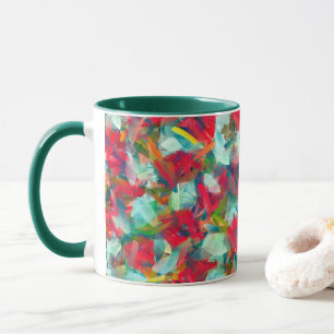 Röd Grönt Vita blå Gult Abstraction Mugg