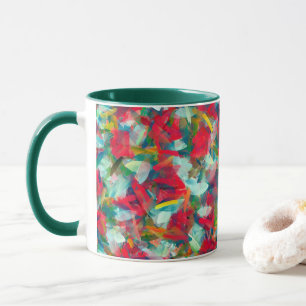 Röd Grönt Vita blå Gult Abstraction Mugg