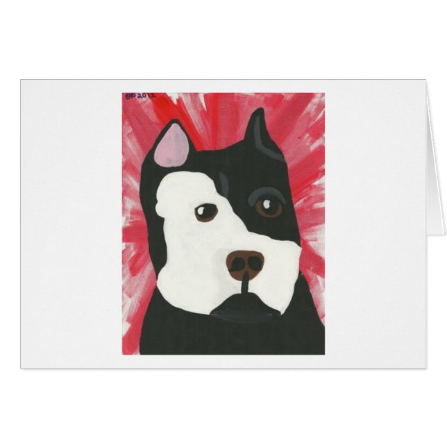 Röd groptjur hälsningskort (Framsidan Horizontal)