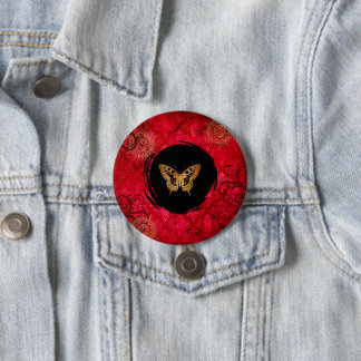 Röd Grunge blandad mönster tema Knapp